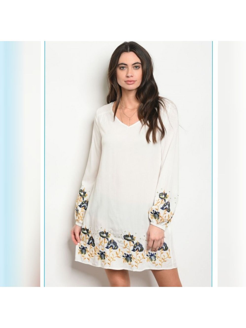💋IVORY  PRINT BORDER DRESS
